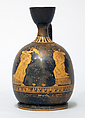 Terracotta squat lekythos (oil flask), Terracotta, Greek, Attic