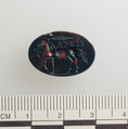 Heliotrope intaglio: Cock-headed anguipes, Heliotrope, Roman
