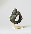 Bronze ring with bust of Serapis, Bronze, Roman