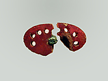 Fibula, fragment, Amber, bronze, Etruscan