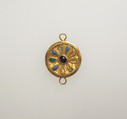 Roundel, medallion with paste inlay, Gold, glass paste, Roman