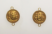 Roundel, medallion with head of Medusa, 2, Gold, Greek or Roman