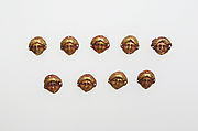 Bead ornaments in the form of female head, Electrum, Greek