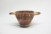 Terracotta skyphos, Terracotta, Etruscan, Etrusco-Corinthian