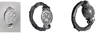 Silver swivel ring with sard scarab, Silver, sard, Cypriot