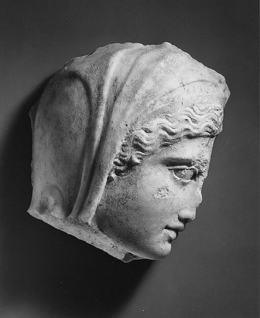 Marble relief fragment with the head of Medea by an unrecorded maker, The Metropolitan Museum of Art