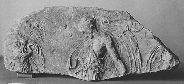 Fragment of a marble relief with dancing maenads, Kallimachos, 1st–2nd century CE