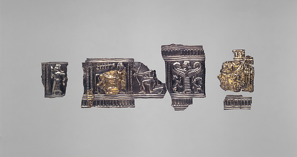 Gilded silver relief
