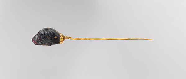 Gold pin with obsidian finial by an unrecorded maker, The Metropolitan Museum of Art