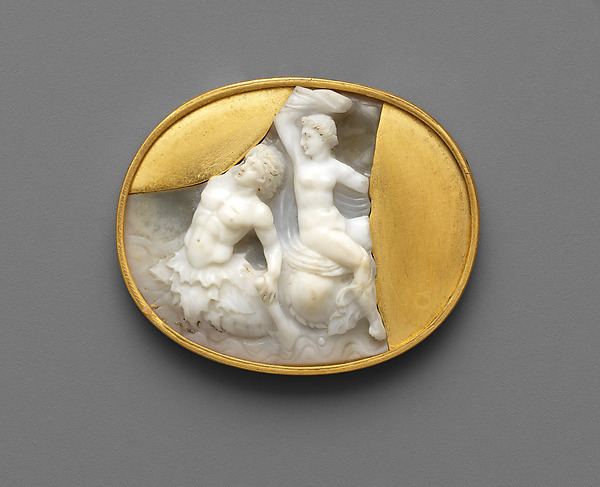 Sardonyx cameo with a nereid riding on Triton's back by an unrecorded maker, The Metropolitan Museum of Art