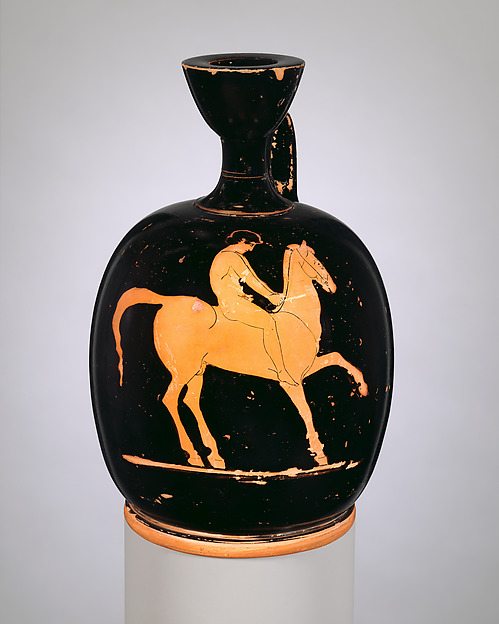 Terracotta squat lekythos (oil flask) by an unrecorded maker, The Metropolitan Museum of Art