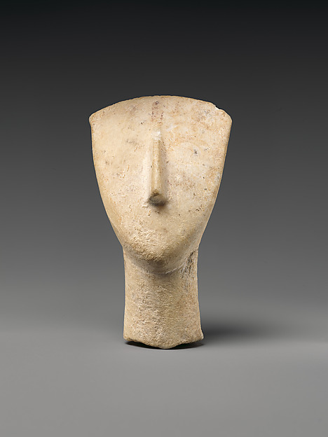 Head and neck from a marble figure, 2700–2500 BCE