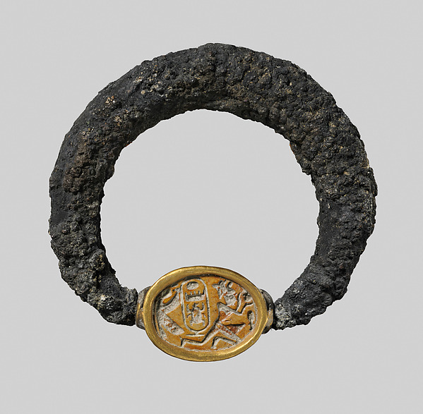Silver ring with "Men-kheper-ra" scarab