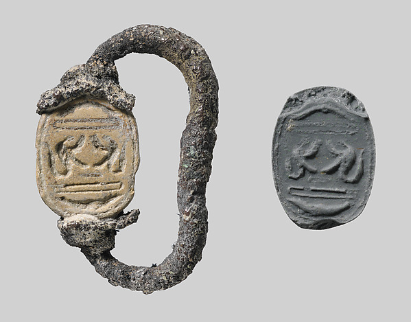 Silver pendant ring with steatite scarab by an unrecorded maker, The Metropolitan Museum of Art
