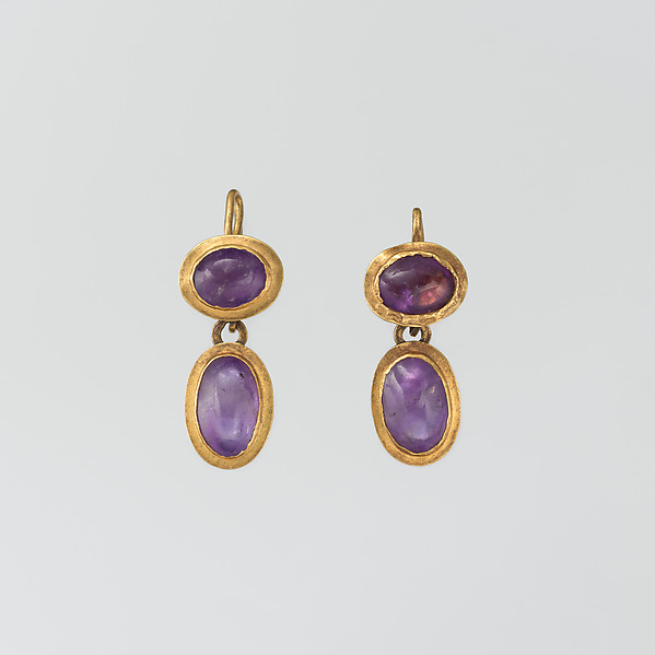 Gold and amethyst earring by an unrecorded maker, The Metropolitan Museum of Art