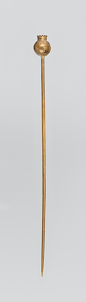 Gold pin with pomegranate head by an unrecorded maker, The Metropolitan Museum of Art