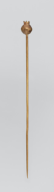 Gold pin with pomegranate head