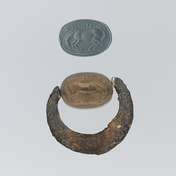 Silver ring with chalcedony scaraboid by an unrecorded maker, The Metropolitan Museum of Art