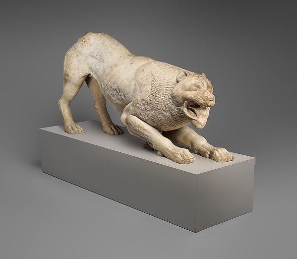 Marble statue of a lion