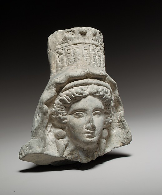 Terracotta head of a goddess