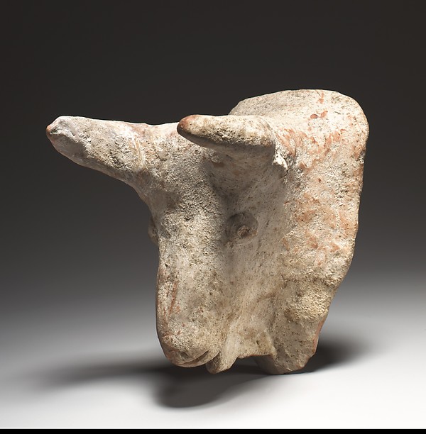 Terracotta mask in the form of a bull by an unrecorded maker, The Metropolitan Museum of Art