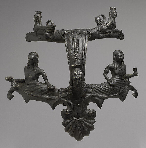Bronze handle of a hydria (water jar) by an unrecorded maker, The Metropolitan Museum of Art
