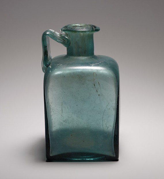 Glass square bottle by an unrecorded maker, The Metropolitan Museum of Art