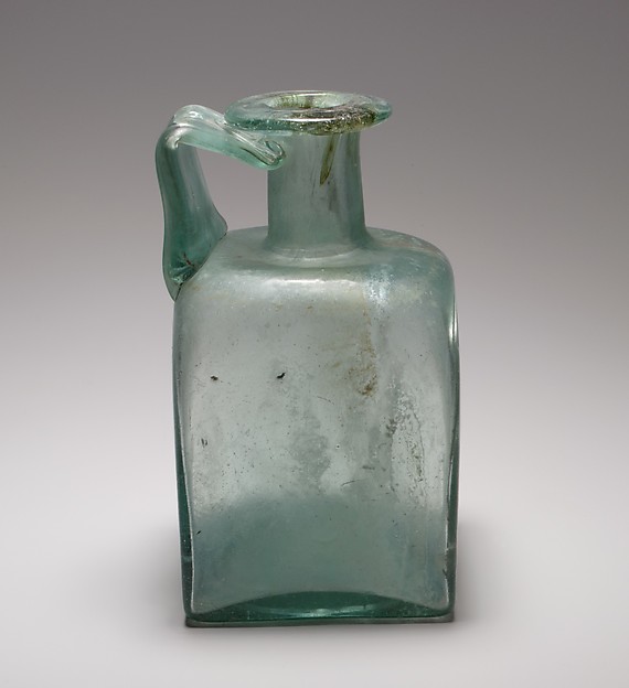 Glass square bottle by an unrecorded maker, The Metropolitan Museum of Art