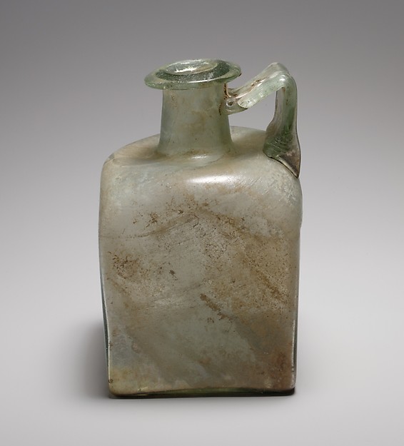 Glass square bottle by an unrecorded maker, The Metropolitan Museum of Art