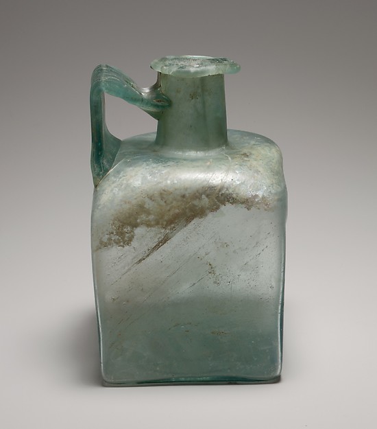 Glass square bottle by an unrecorded maker, The Metropolitan Museum of Art