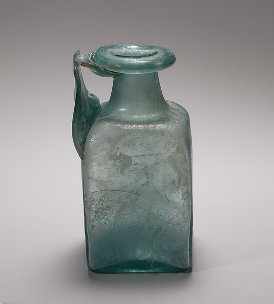Glass square bottle by an unrecorded maker, The Metropolitan Museum of Art