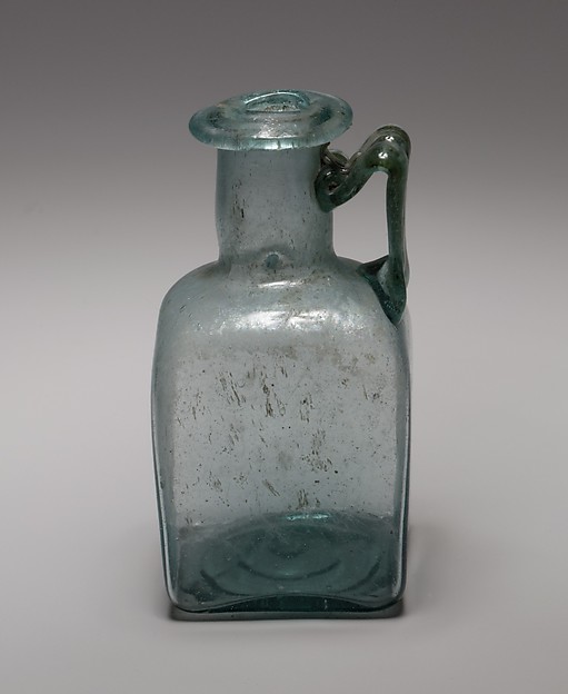 Glass square bottle by an unrecorded maker, The Metropolitan Museum of Art