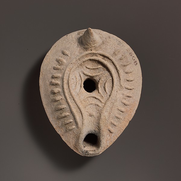 Terracotta oil lamp by an unrecorded maker, The Metropolitan Museum of Art