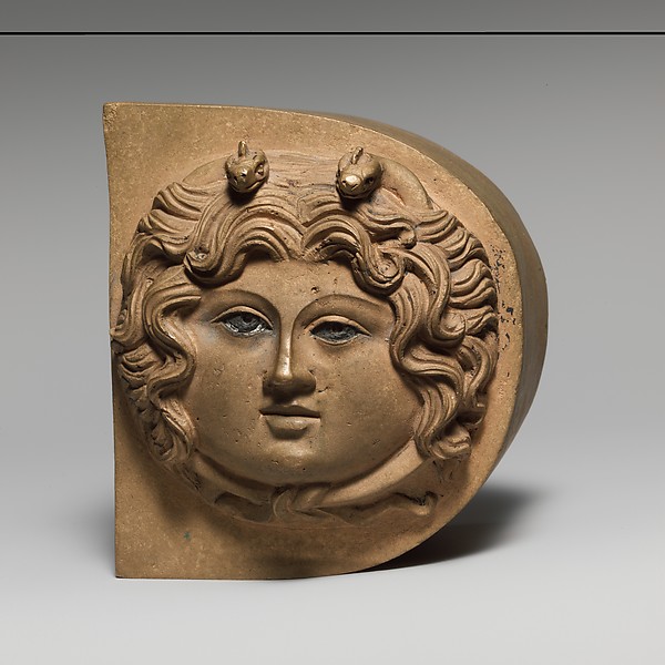 Bronze finial with the head of Medusa by an unrecorded maker, The Metropolitan Museum of Art