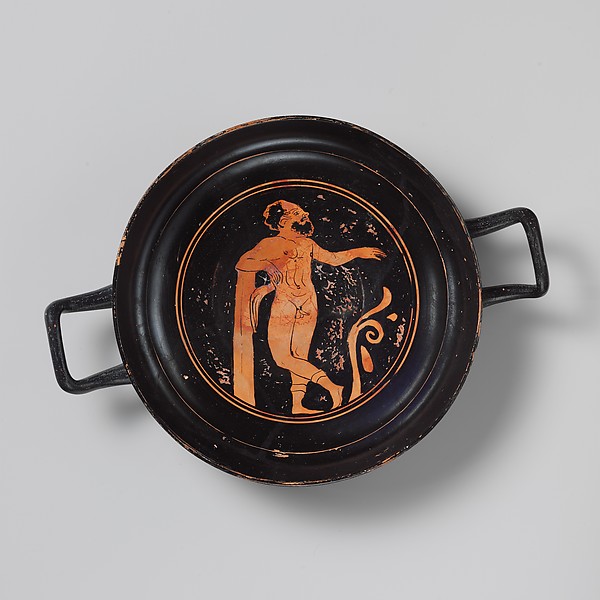 Terracotta stemless kylix (drinking cup)