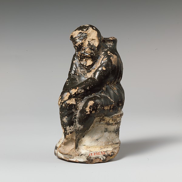 Terracotta guttus (flask with handle and vertical spout) by an unrecorded maker, The Metropolitan Museum of Art