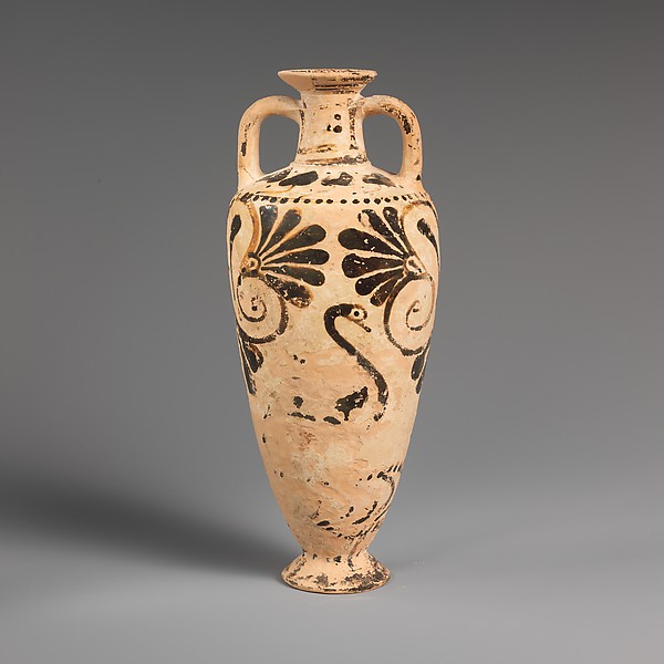 Terracotta amphoriskos (oil flask) by an unrecorded maker, The Metropolitan Museum of Art
