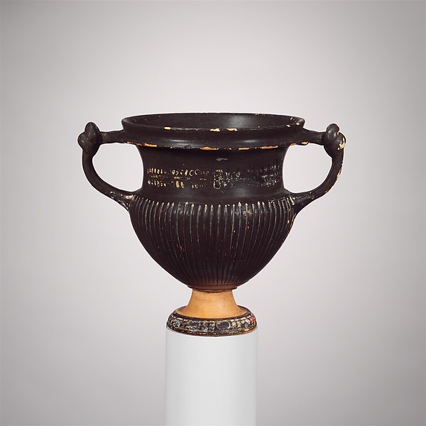 Terracotta kantharos (drinking cup with high handles)