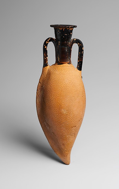 Terracotta amphoriskos (oil flask) by an unrecorded maker, The Metropolitan Museum of Art