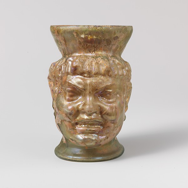 Glass cup in the shape of a Black African's head by an unrecorded maker, The Metropolitan Museum of Art