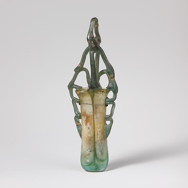 Glass double cosmetic flask (kohl tube) by an unrecorded maker, The Metropolitan Museum of Art