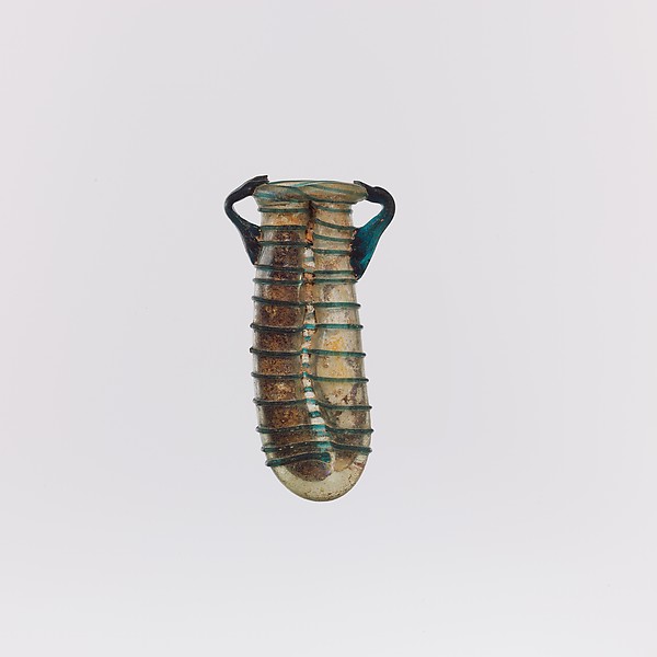 Glass double cosmetic flask (kohl tube) by an unrecorded maker, The Metropolitan Museum of Art