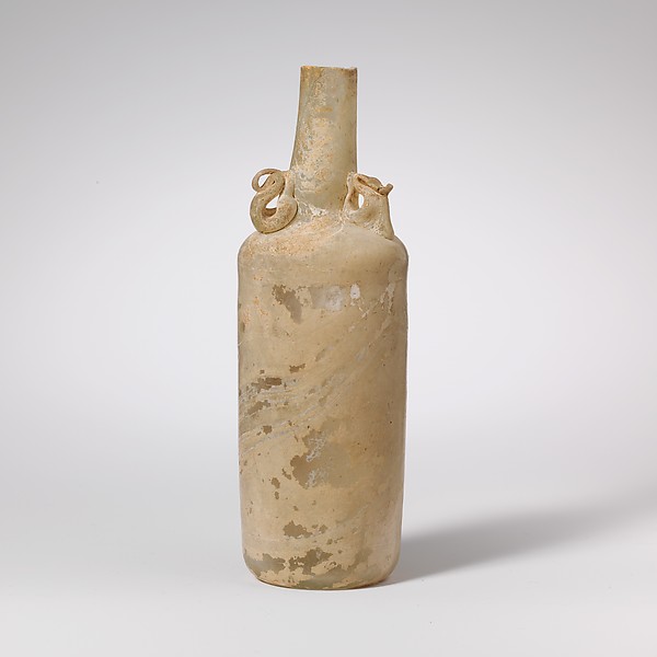 Glass bottle with dolphin handles by an unrecorded maker, The Metropolitan Museum of Art