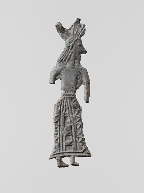 Lead figure of a woman with wreath by an unrecorded maker, The Metropolitan Museum of Art