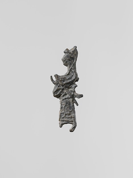 Lead figure of a goddess with spear and aegis, probably Athena by an unrecorded maker, The Metropolitan Museum of Art