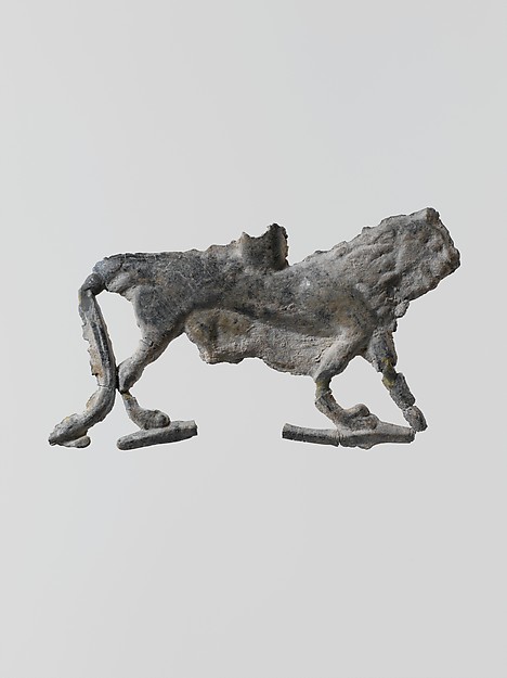 Lead figure of a lion by an unrecorded maker, The Metropolitan Museum of Art