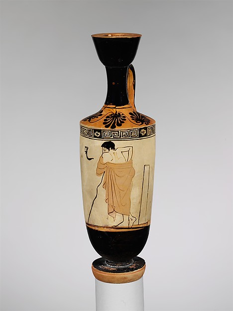 Terracotta lekythos (oil flask) by an unrecorded maker, The Metropolitan Museum of Art