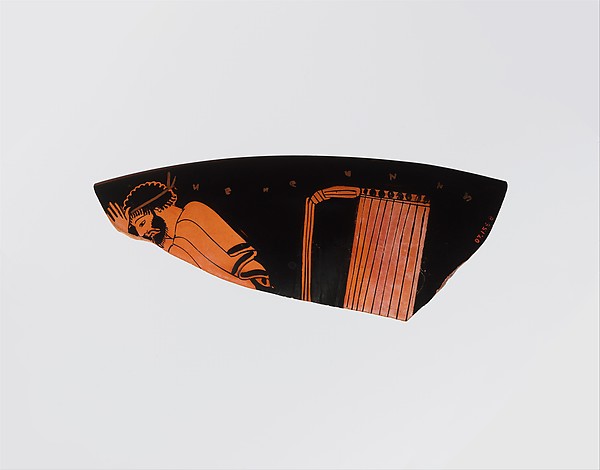 Fragment of a terracotta kylix (drinking cup) by Foundry Painter, The Metropolitan Museum of Art