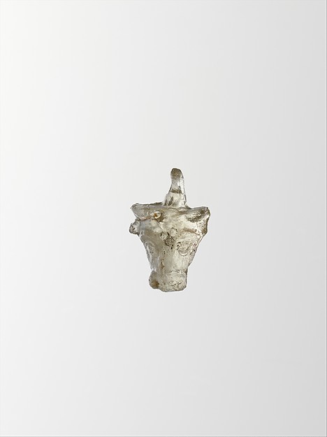 Glass pendant in the form of a bull’s head by an unrecorded maker, The Metropolitan Museum of Art