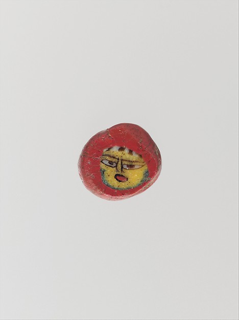 Glass mosaic face bead